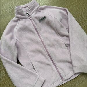 Columbia girls light purple fleece full zip sweater size medium 10 12 years